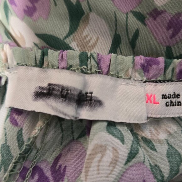 Floral Tulip Smocked Puff Sleeve Prairie Midi Dress Cottagecore - Picture 6 of 9